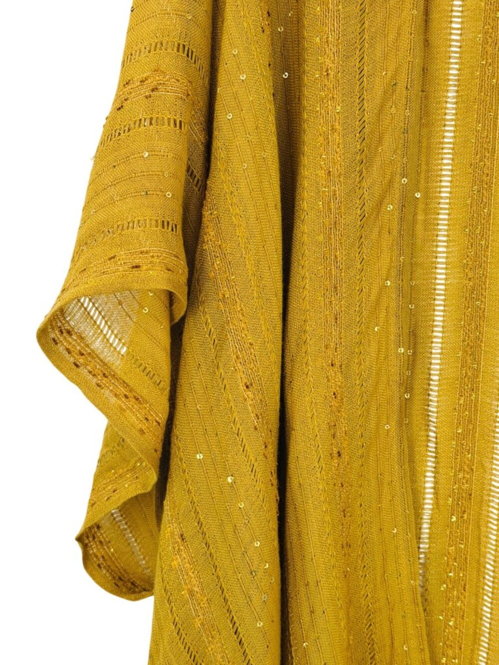 NWT Free People Golden Yellow Sequin Kimono | Boho Whimsigoth Coastal Cowgirl OS - Picture 5 of 16
